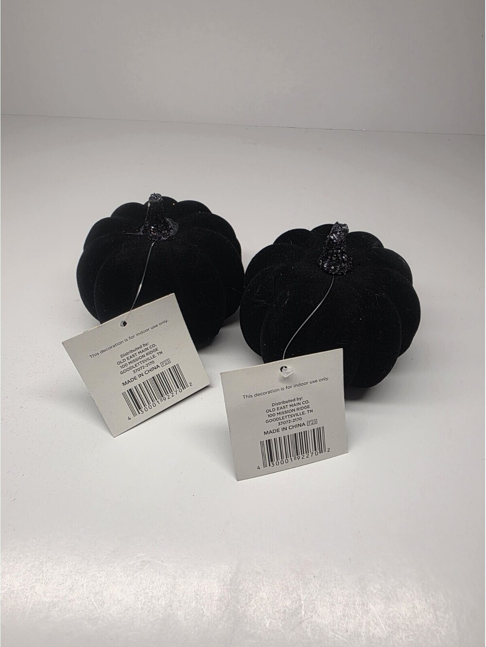 Happy Halloween Fabric Pumpkins🎃Lot of 2 Pumpkins Table Top Decor - Black NEW